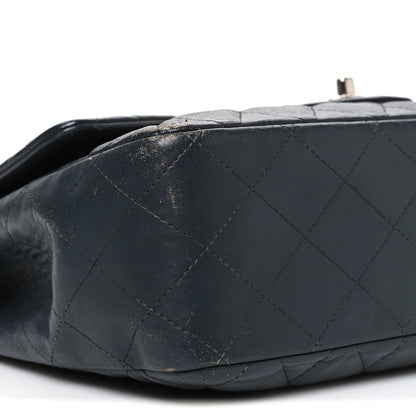 Quilted Lambskin Flap Shoulder Bag - Grey