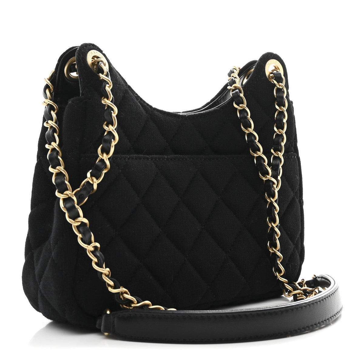 Small Quilted Hobo Bag - Black