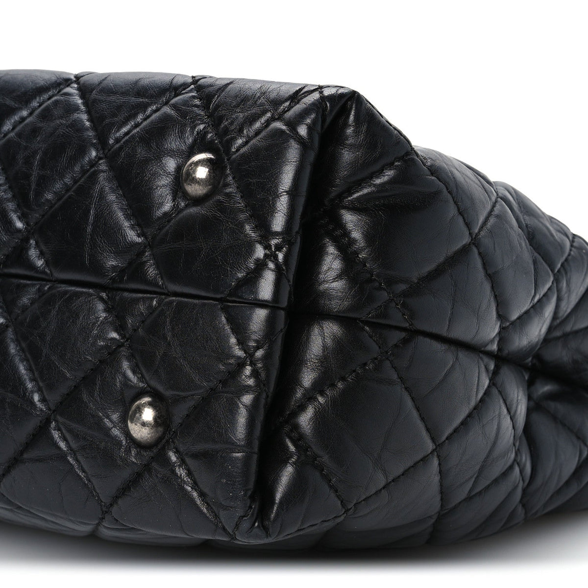 Quilted Calfskin Tote Bag - Black