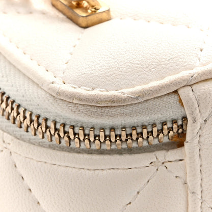 Mini Quilted Lambskin Handbag - White