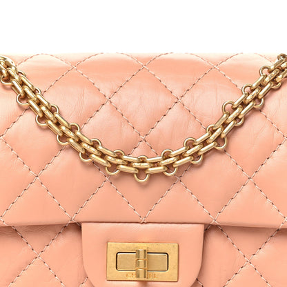 Mini Quilted Calfskin Flap Shoulder Bag - Beige