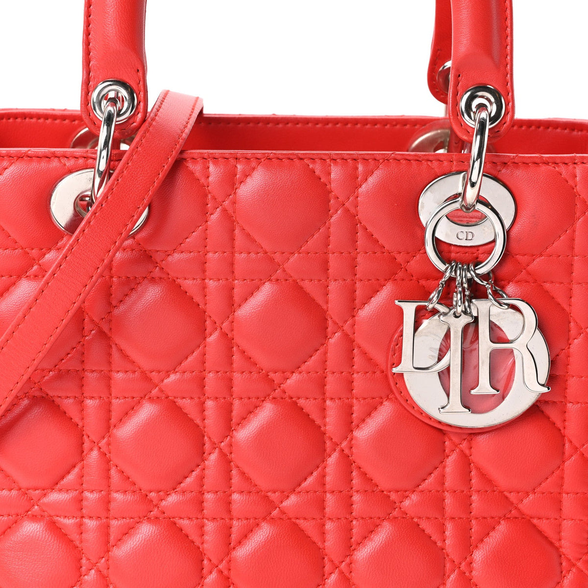 Medium Lambskin Handbag - Red