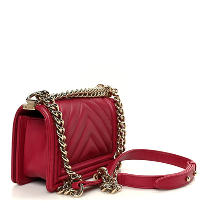 Small Quilted Lambskin Flap Shoulder Bag - Pink