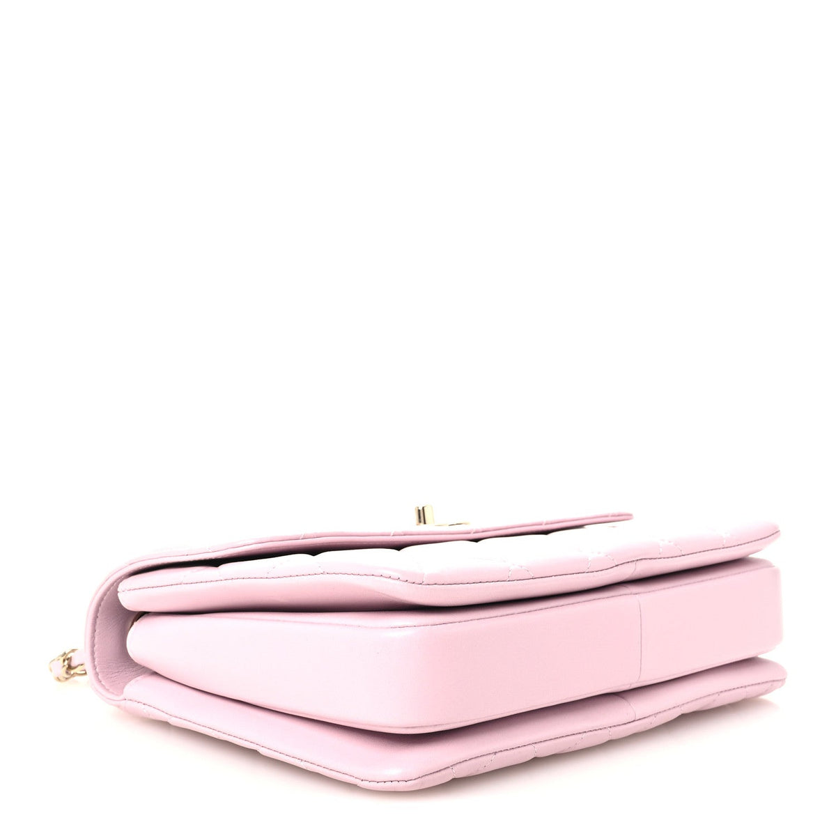 Small Quilted Lambskin Flap Shoulder Bag - Pink