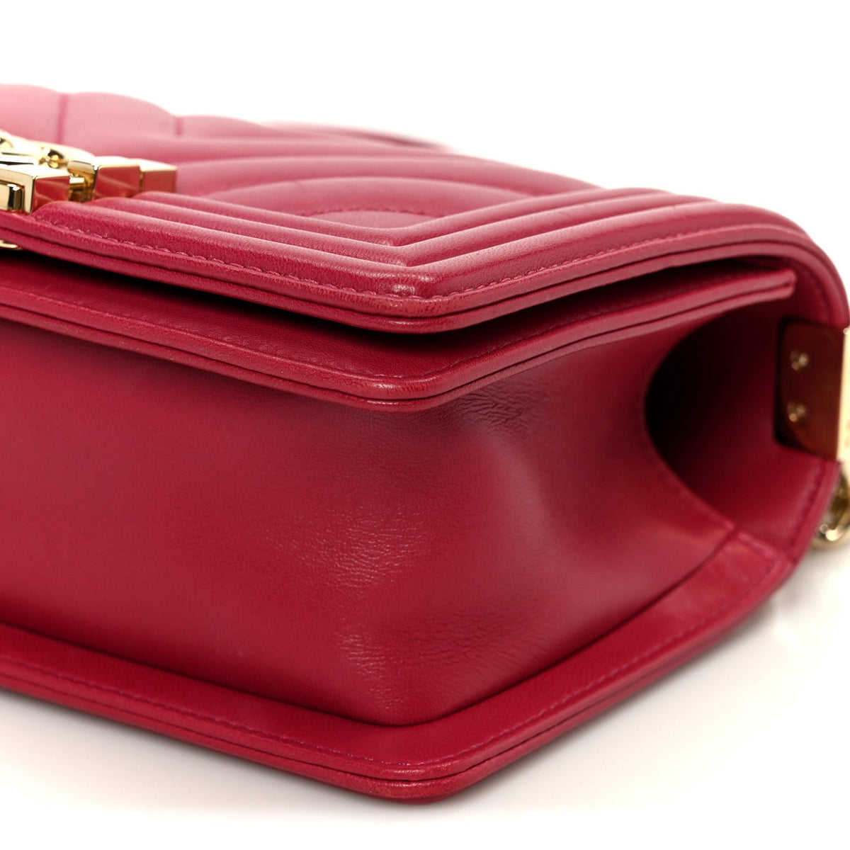 Small Quilted Lambskin Flap Shoulder Bag - Pink