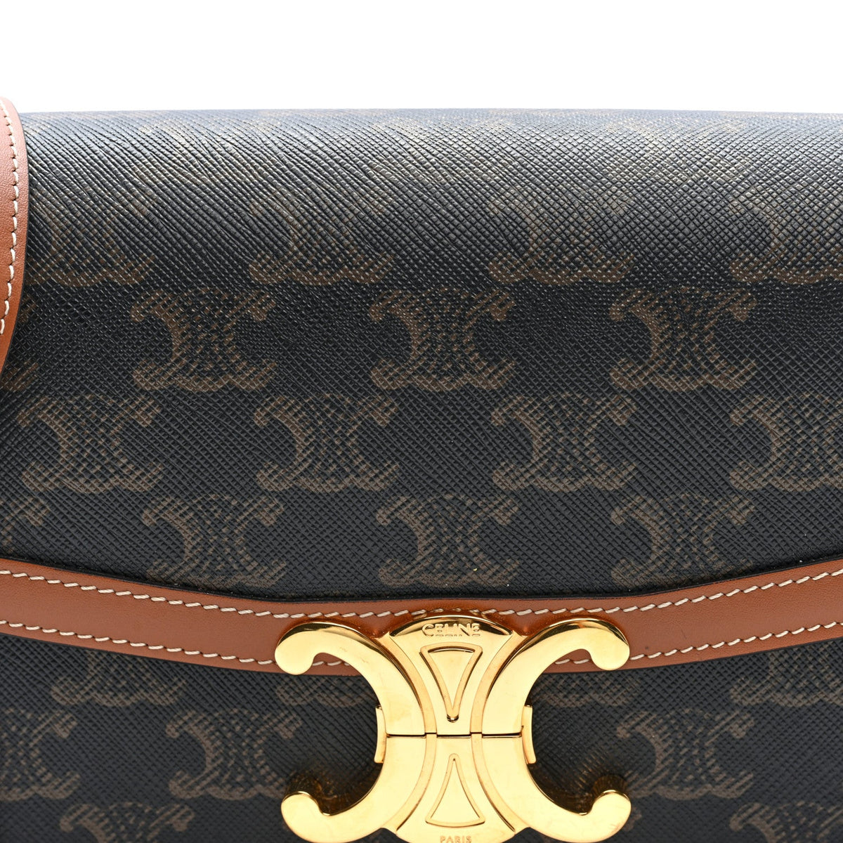 Calfskin Canvas Handbag - Tan