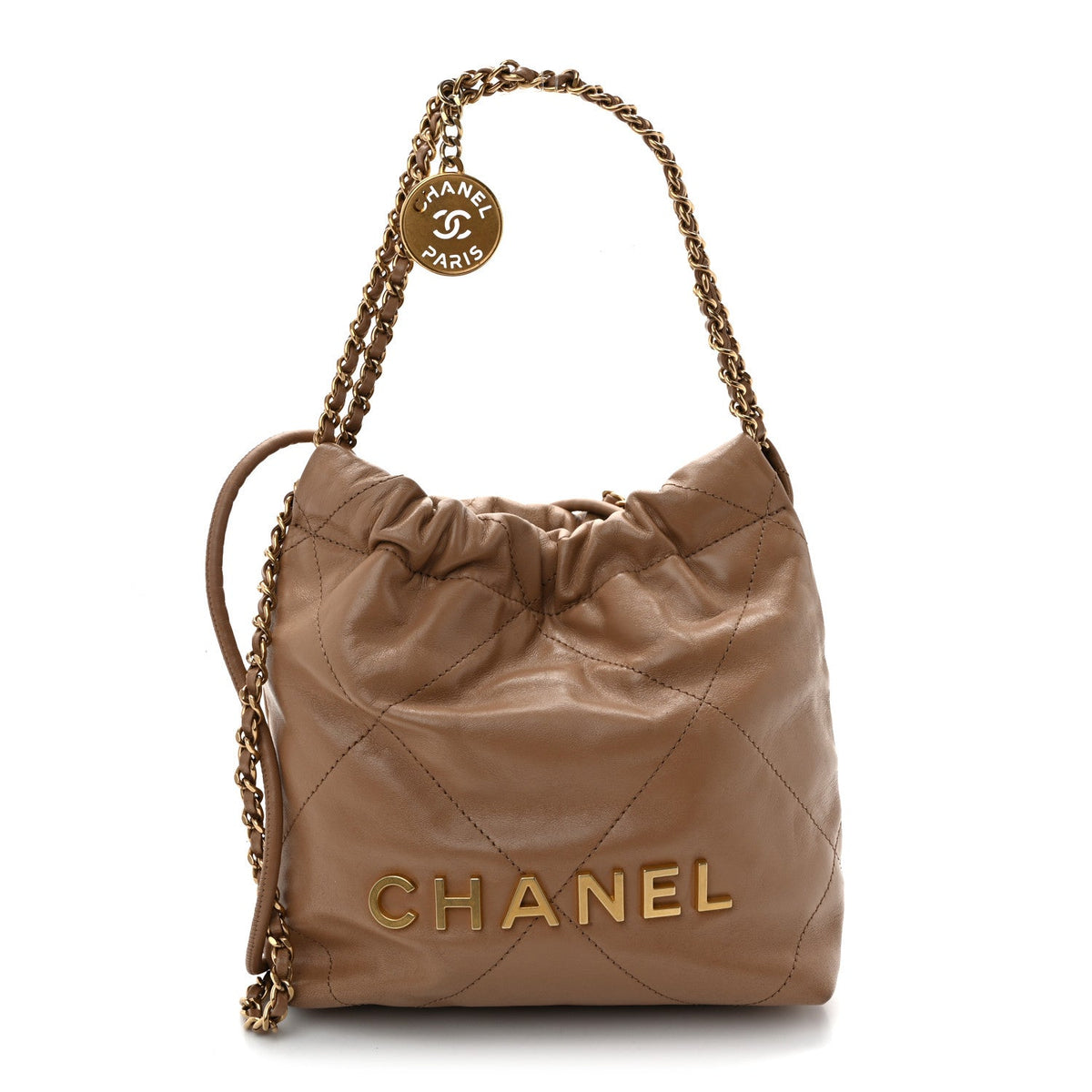 Mini Quilted Calfskin Handbag - Beige