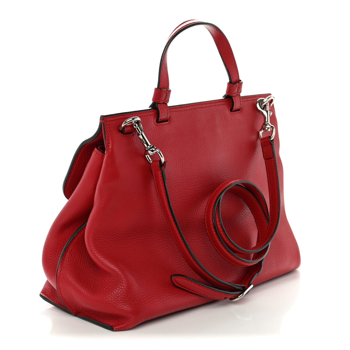 Small Calfskin Handbag - Red