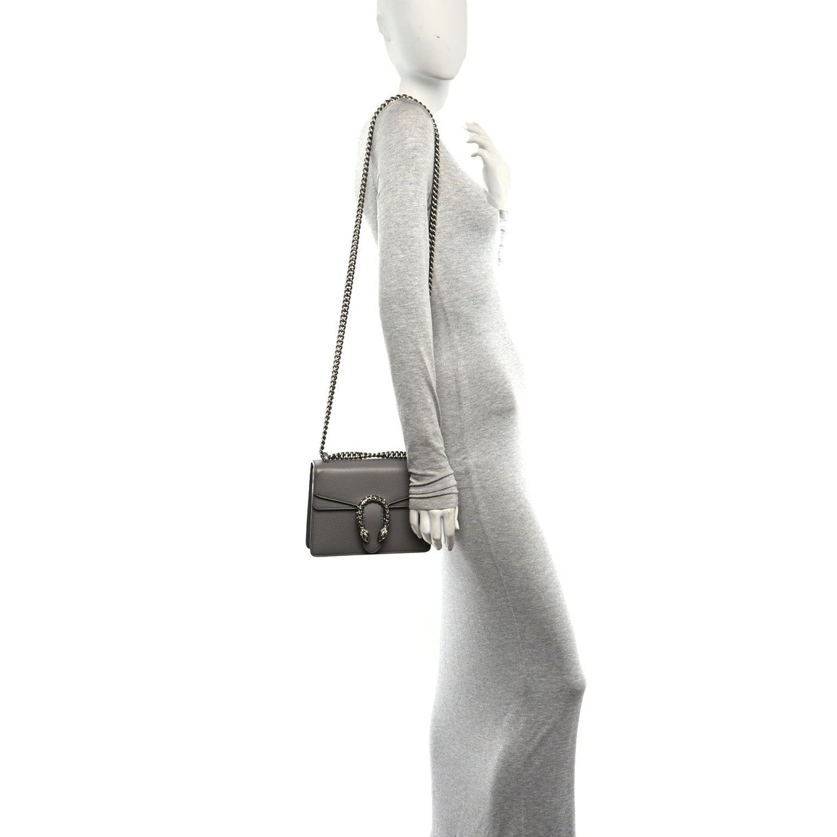 Mini Calfskin Shoulder Bag - Grey