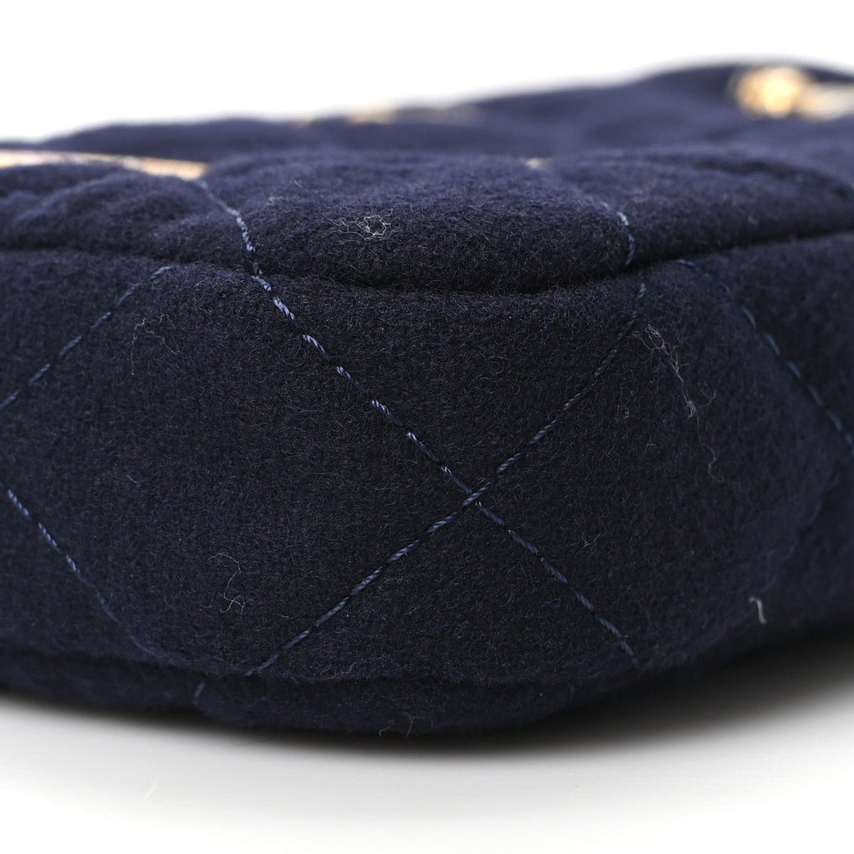 Small Quilted Clutch Bag - Dark Navy