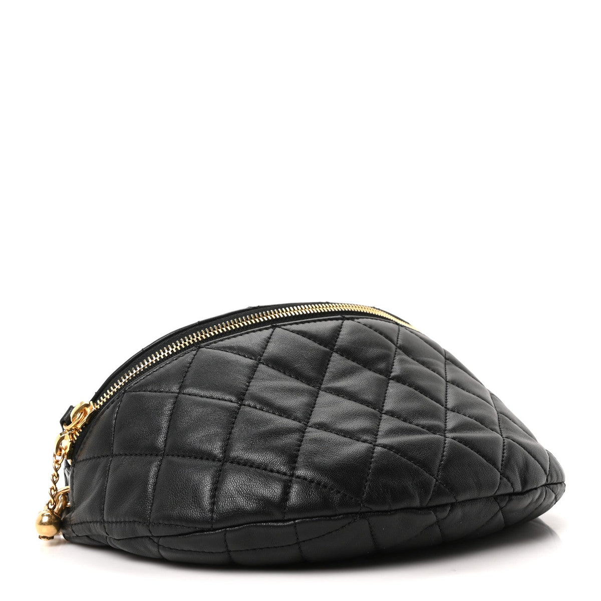 Quilted Lambskin Belt Bag - Black