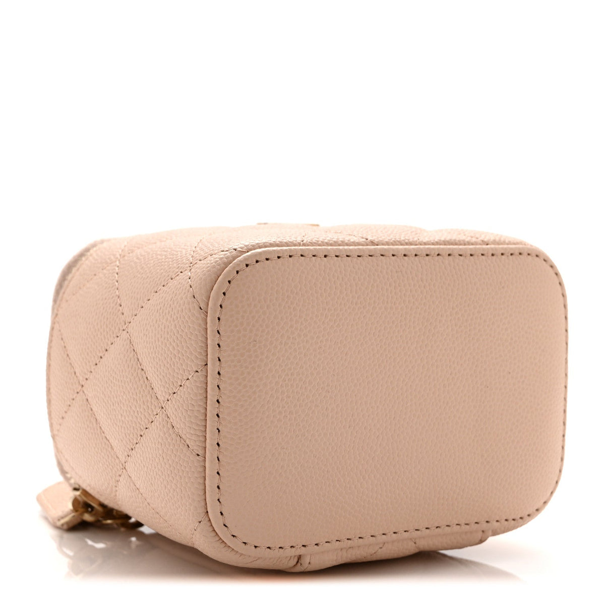 Mini Quilted Caviar Handbag - Beige