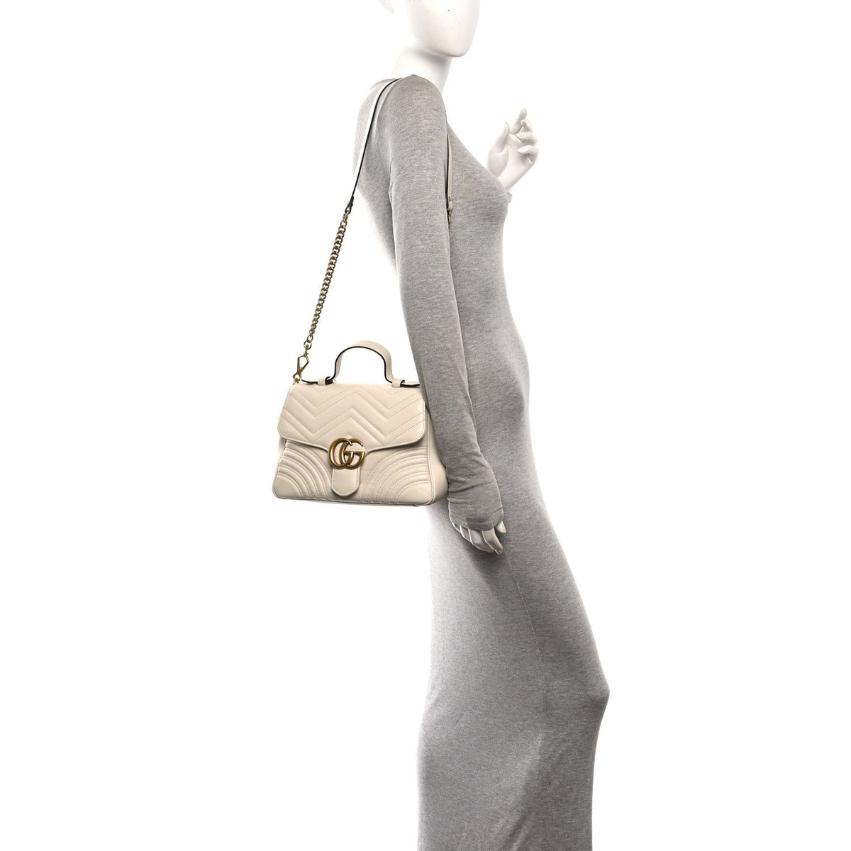 Small Calfskin Shoulder Bag - White