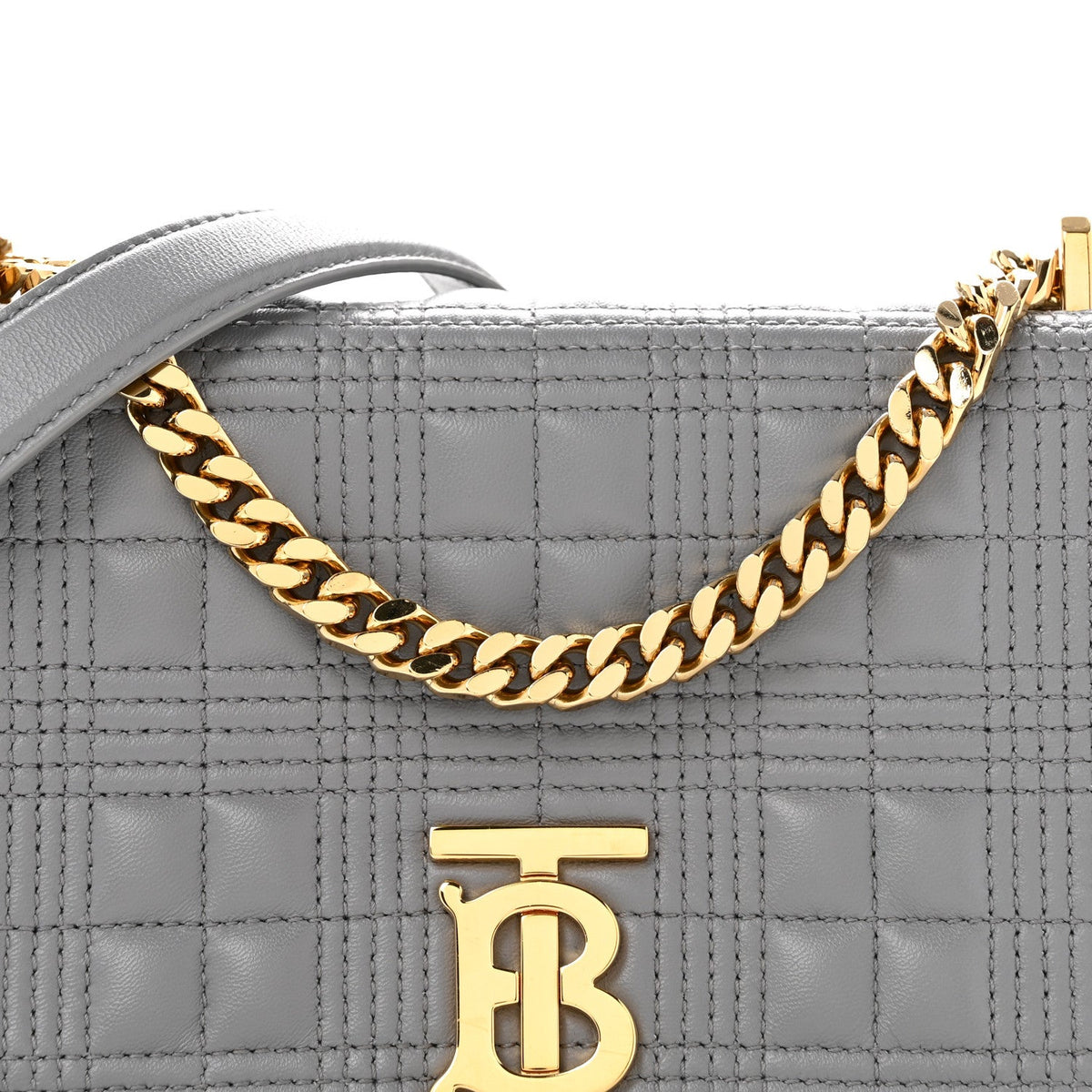 Small Quilted Lambskin Handbag - Grey