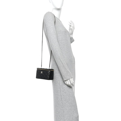 Quilted Caviar Handbag - Black