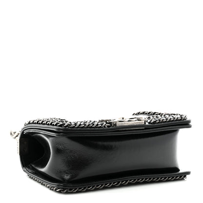 Small Quilted Calfskin Flap Shoulder Bag - Black