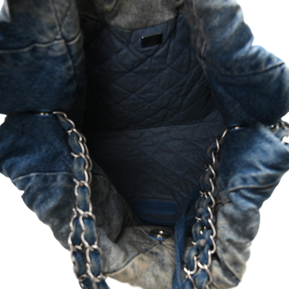 Small Quilted Handbag - Blue