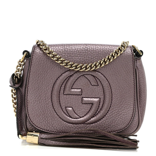 Small Calfskin Crossbody Bag - Purple