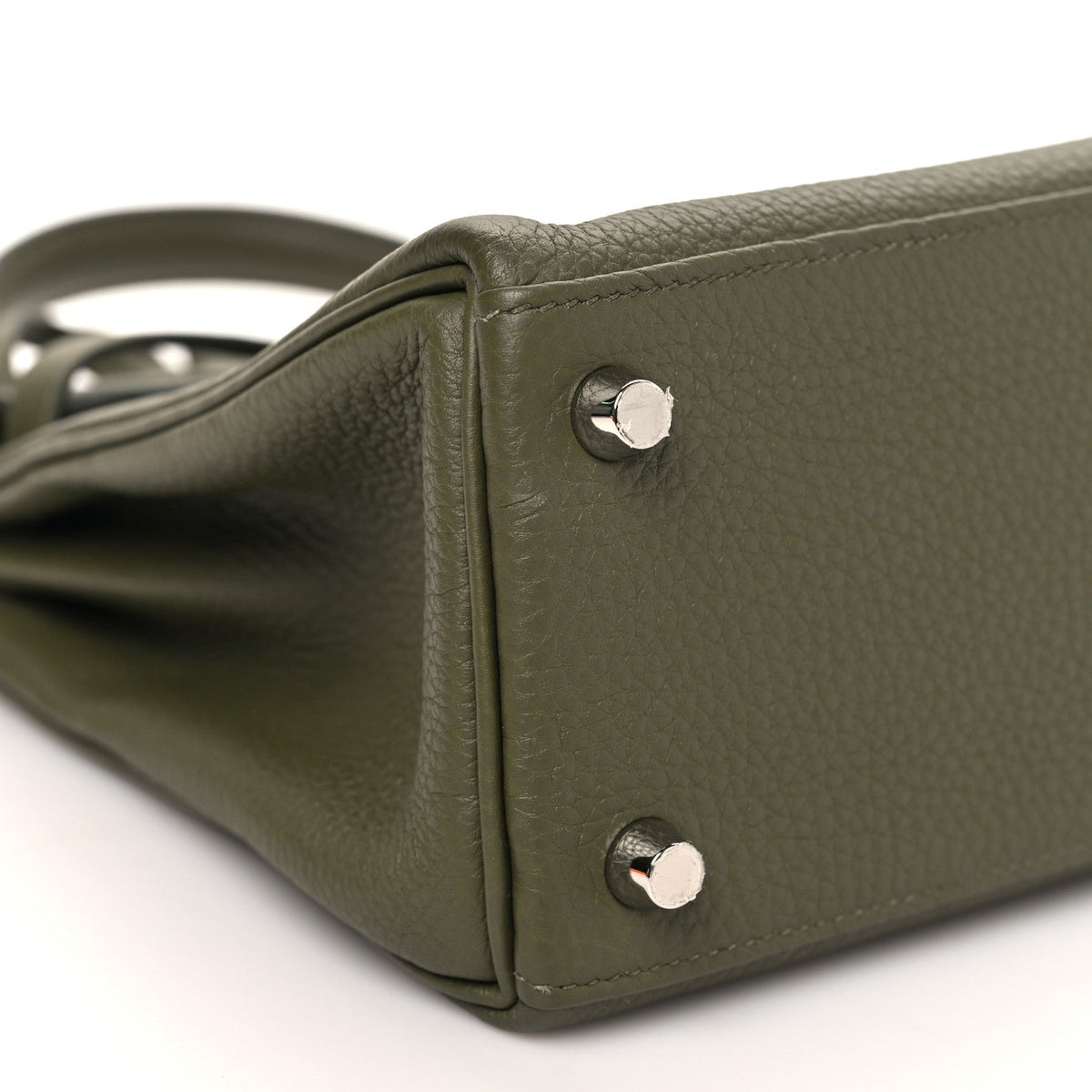 Togo Kelly Retourne 25 Vert Veronesse Handbag