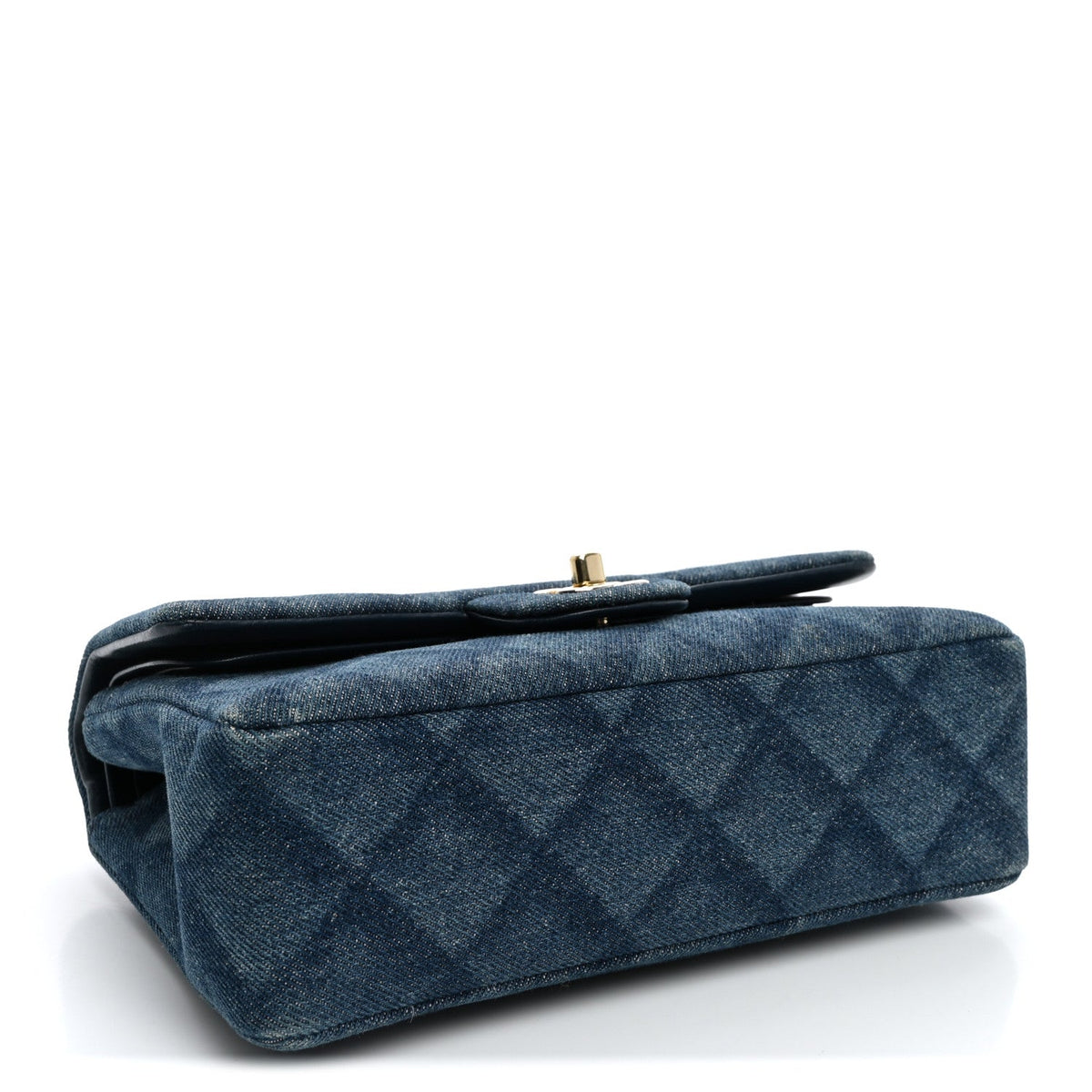 Small Quilted Flap Shoulder Bag - Light Blue