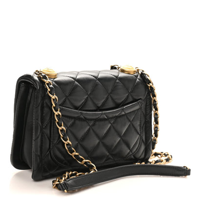 Lambskin Clutch Bag - Black