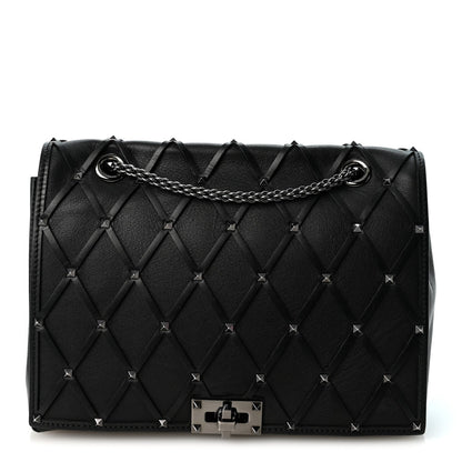 Quilted Calfskin Shoulder Bag - Black