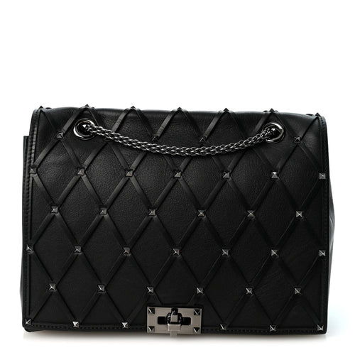 Quilted Calfskin Shoulder Bag - Black
