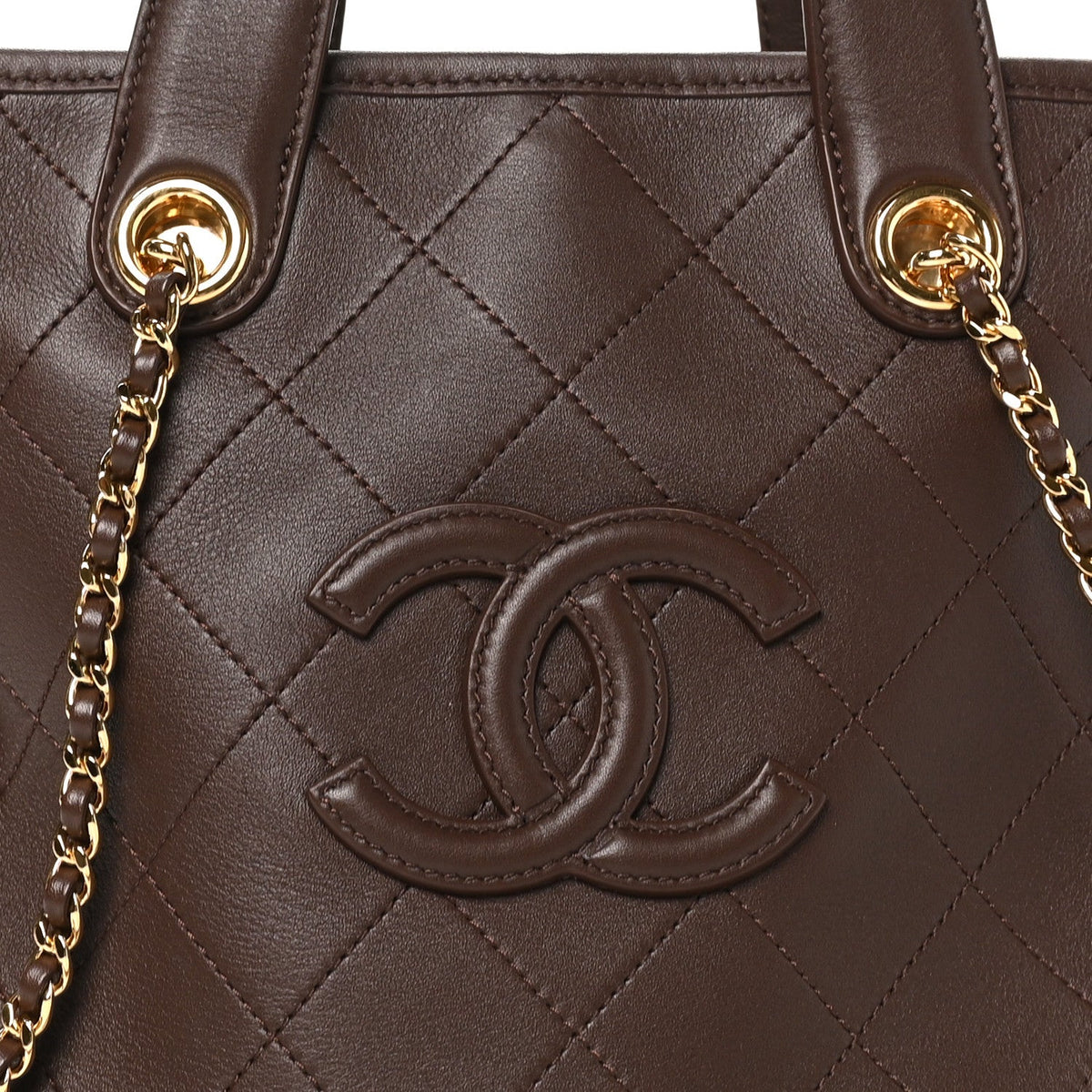 Mini Calfskin Tote Bag - Brown