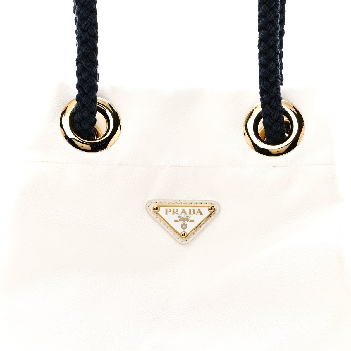 Small Nylon Bucket Bag - White