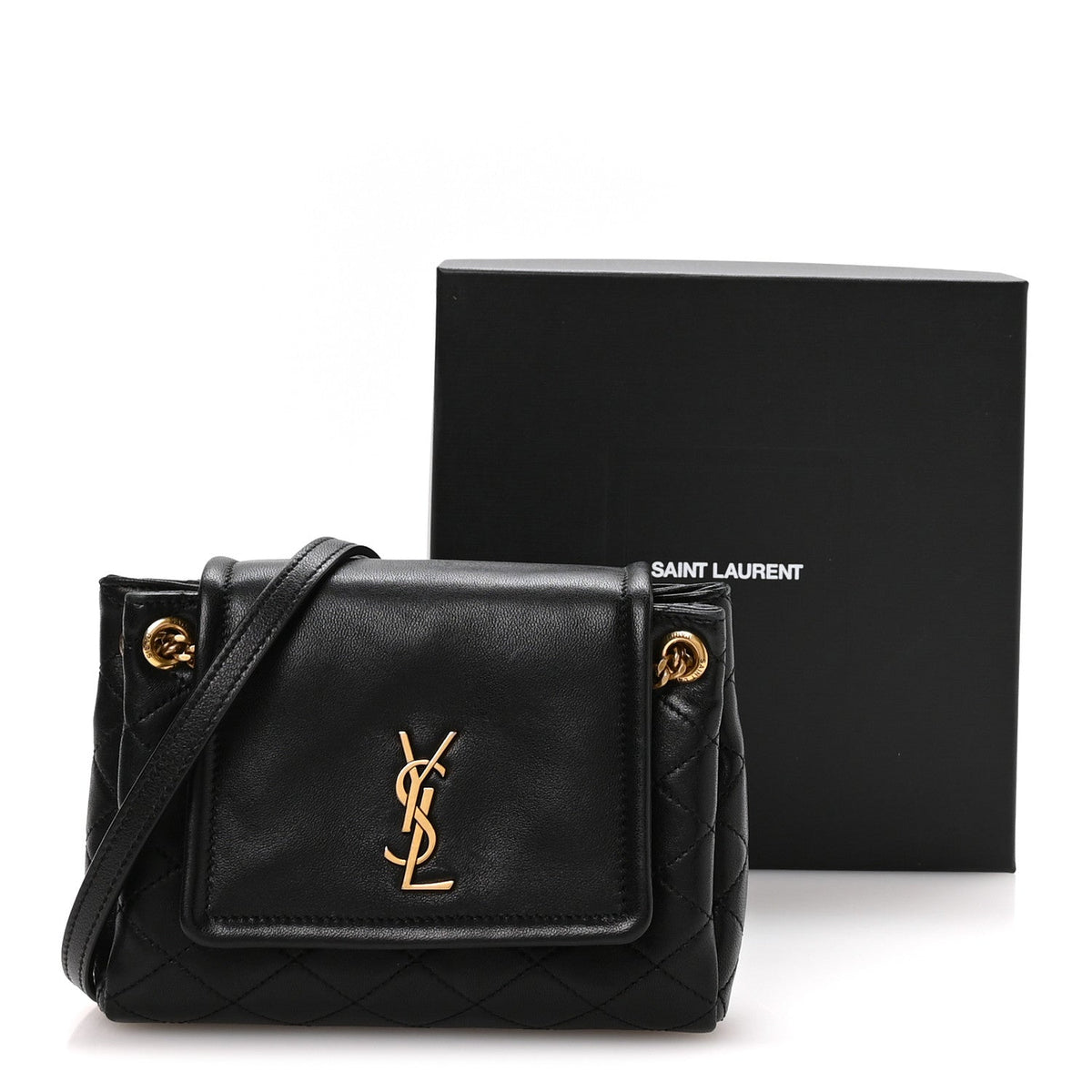 Mini Quilted Lambskin Handbag - Black