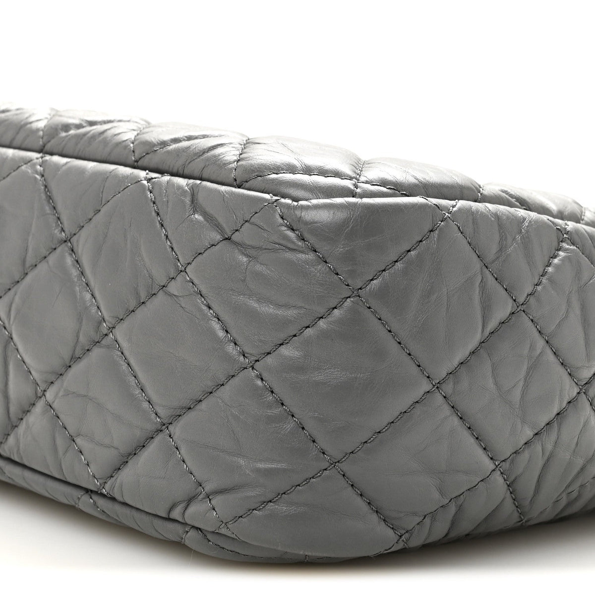 Large Quilted Calfskin Handbag - Grey