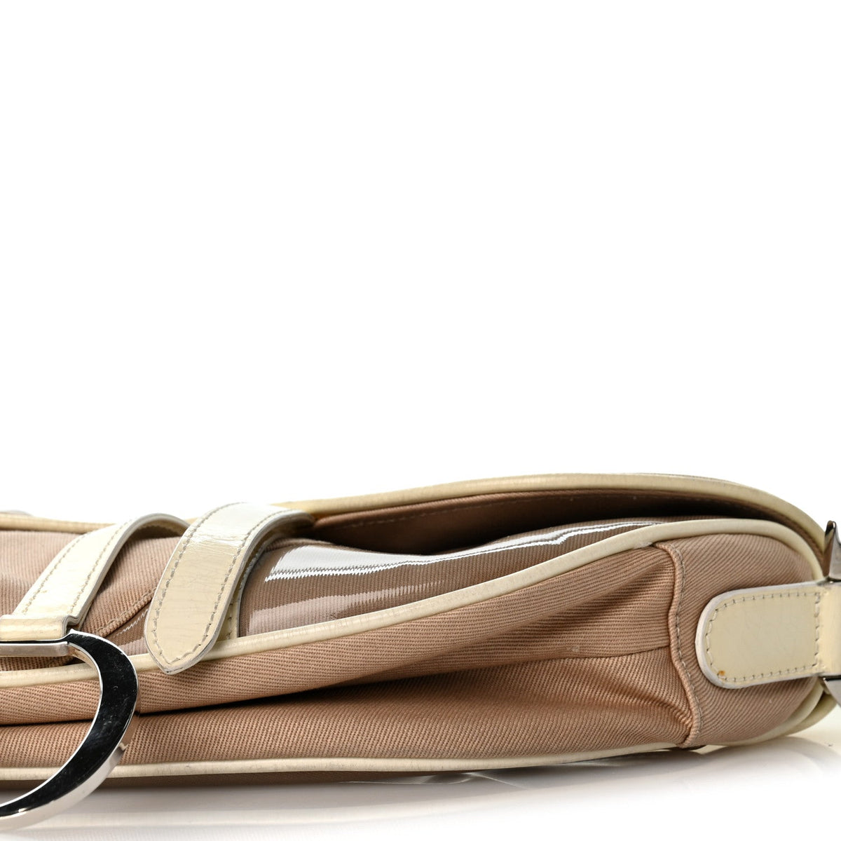 Calfskin Canvas Handbag - Beige