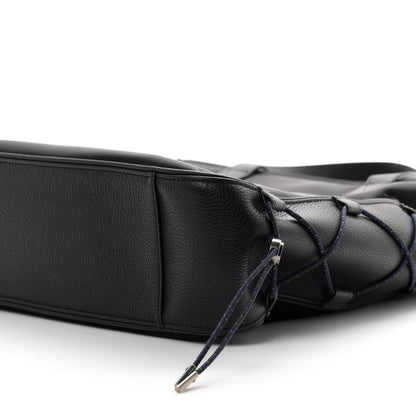 Calfskin Nylon Tote Bag - Black
