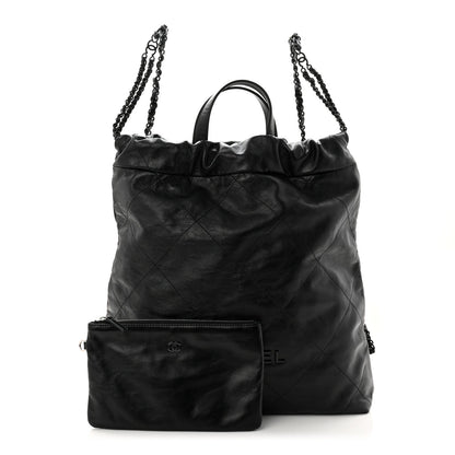 Quilted Calfskin Backpack - Black