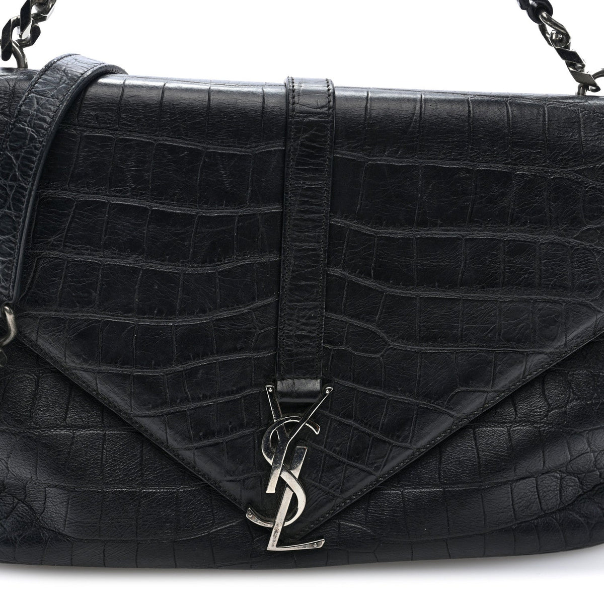 Large Calfskin Satchel Bag - Black