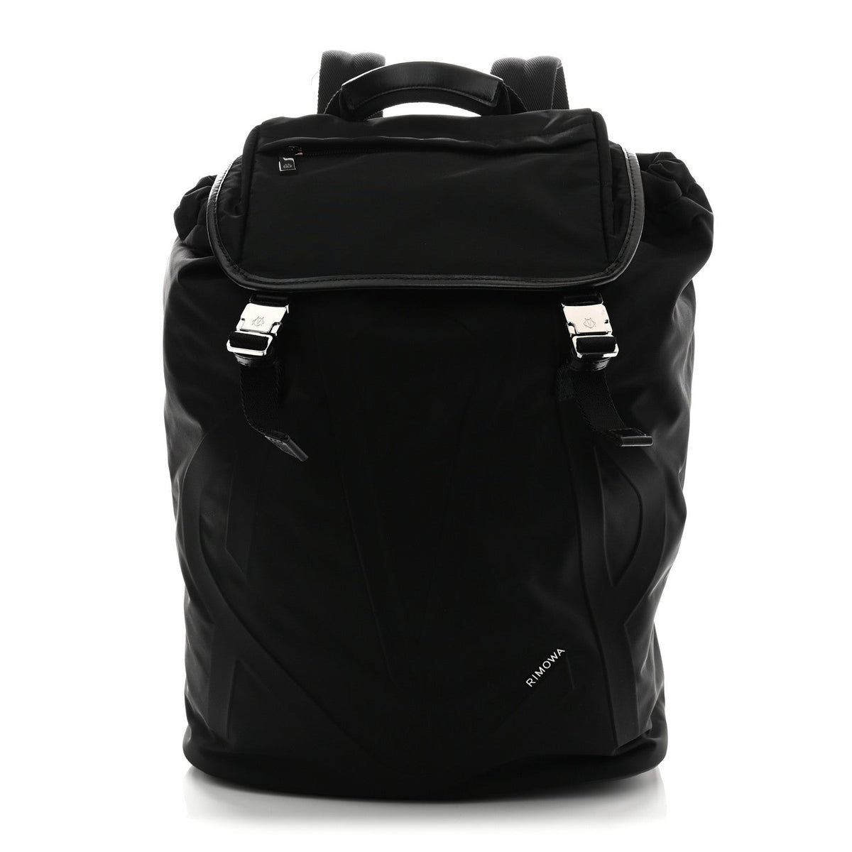 Calfskin Nylon Backpack - Black