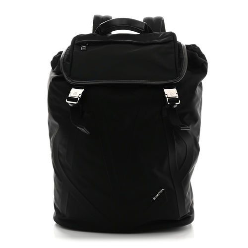 Calfskin Nylon Backpack - Black