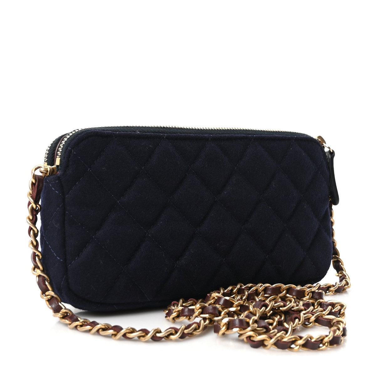 Small Quilted Clutch Bag - Dark Navy