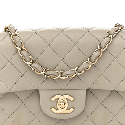 Mini Quilted Lambskin Flap Shoulder Bag - Tan