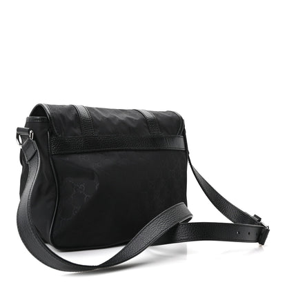 Nylon Flap Shoulder Bag - Black