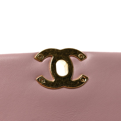 Small Quilted Lambskin Flap Shoulder Bag - Pink