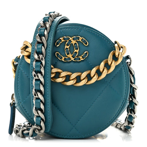 Quilted Goatskin Clutch Bag - Blue