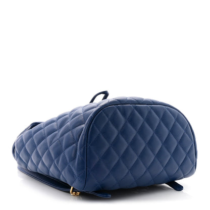 Small Quilted Lambskin Backpack - Blue