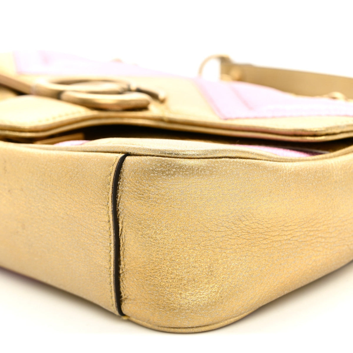 Mini Calfskin Shoulder Bag - Gold