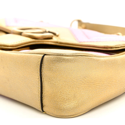 Mini Calfskin Shoulder Bag - Gold