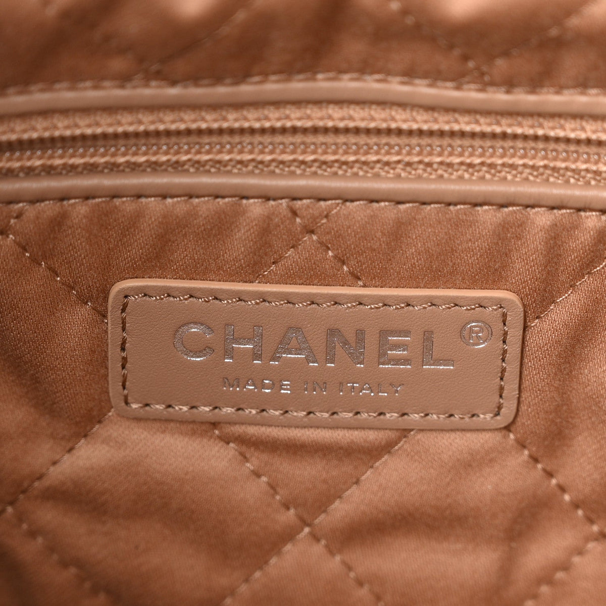 Small Quilted Calfskin Handbag - Beige