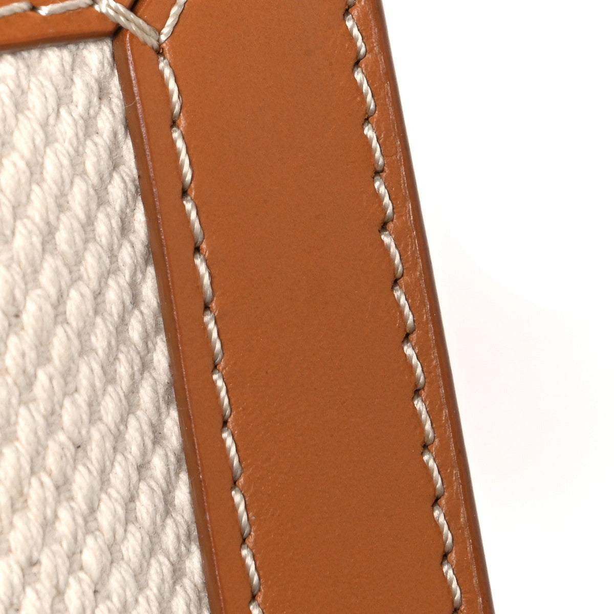 Mini Calfskin Canvas Handbag - Natural