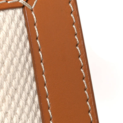 Mini Calfskin Canvas Handbag - Natural