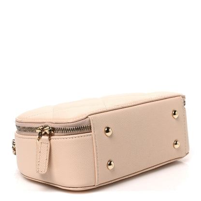 Quilted Calfskin Clutch Bag - Beige