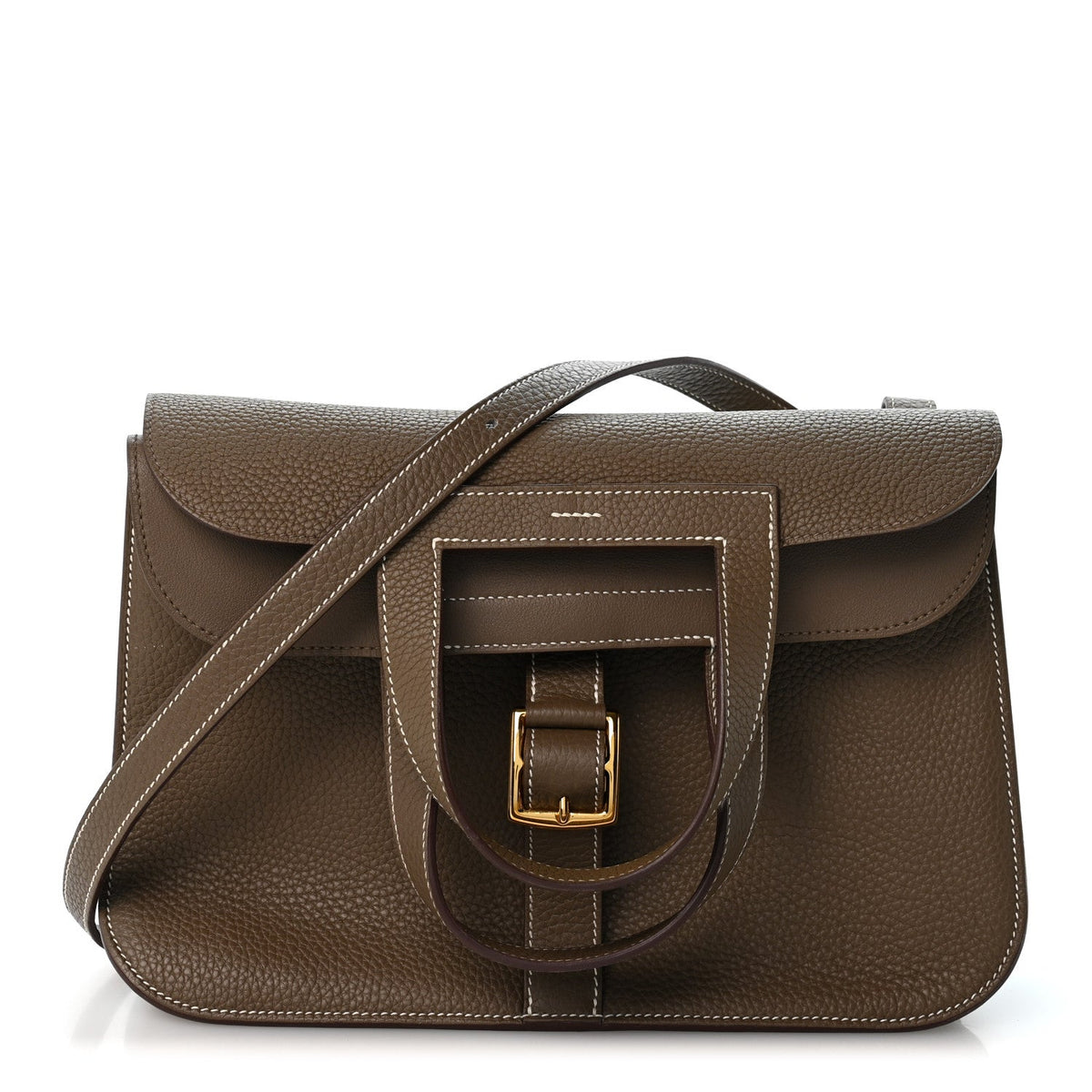 Taurillon Clemence Halzan 31 Gm Etoupe Handbag